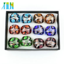 MC1010 New designSands Handmade Dichroic Glass Ring12pcs/box